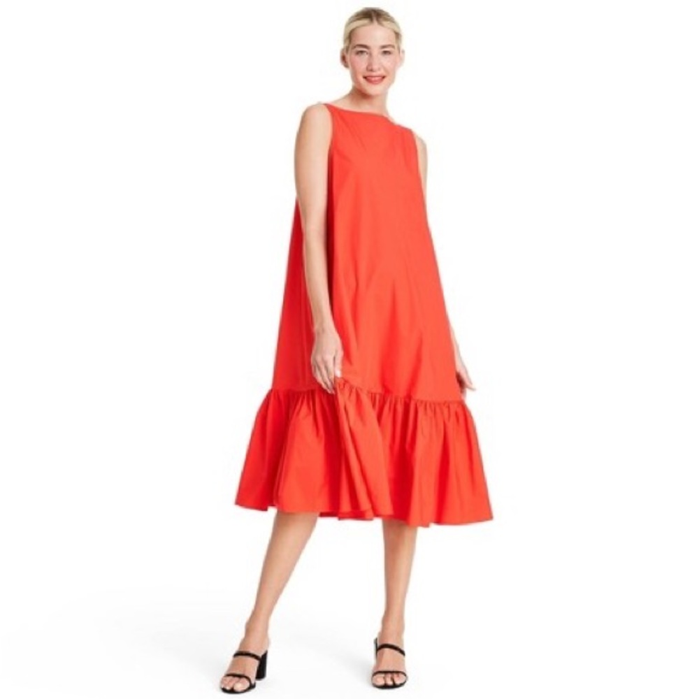 Target collab Christopher Rogers w pockets in gorge red poplin